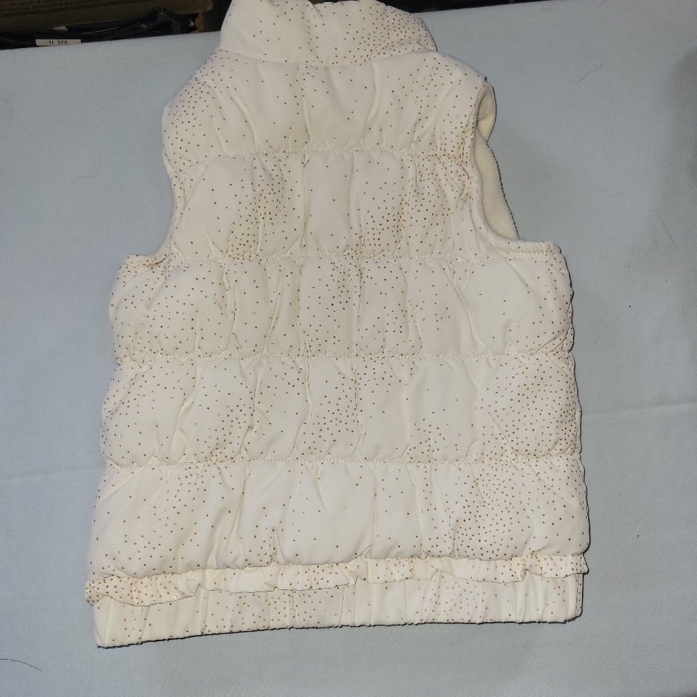 1989 Place Cream Puffer Vest with Gold Accents Size 4T Girls